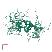 PDB entry 2d8c coloured by chain, ensemble of 20 models, top view.