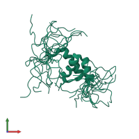PDB entry 2dam coloured by chain, ensemble of 20 models, front view.