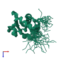 PDB entry 2dao coloured by chain, ensemble of 20 models, top view.