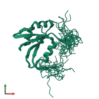 PDB entry 2db1 coloured by chain, ensemble of 20 models, front view.