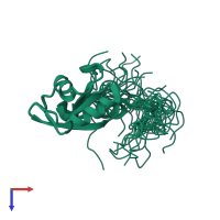 PDB entry 2db1 coloured by chain, ensemble of 20 models, top view.