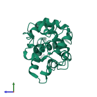 Chitin-binding type-3 domain-containing protein in PDB entry 2dbt, assembly 1, side view.