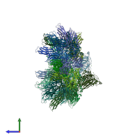 PDB entry 2df7 coloured by chain, side view.