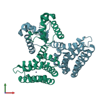 PDB entry 2di3 coloured by chain, front view.