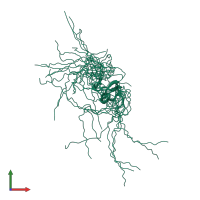 PDB entry 2dja coloured by chain, ensemble of 20 models, front view.