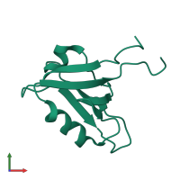 Monomeric assembly 1 of PDB entry 2dkr coloured by chemically distinct molecules, front view.