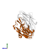 Ig heavy chain V region 914 in PDB entry 2dqu, assembly 1, side view.