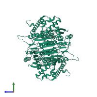 6-phosphofructo-2-kinase/fructose-2,6-bisphosphatase 3 in PDB entry 2dwo, assembly 1, side view.