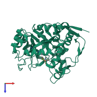 PDB entry 2e25 coloured by chain, top view.