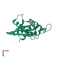 PDB entry 2e4l coloured by chain, top view.