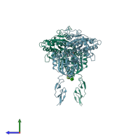 PDB entry 2e4u coloured by chain, side view.