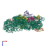 PDB entry 2e5l coloured by chain, top view.