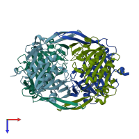 PDB entry 2e6e coloured by chain, top view.