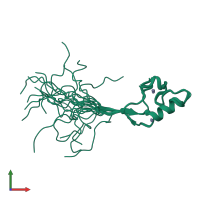 PDB entry 2ecy coloured by chain, ensemble of 20 models, front view.