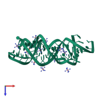 PDB entry 2ees coloured by chain, top view.