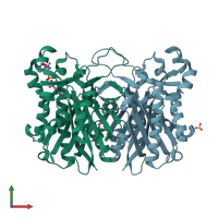 PDB entry 2eft coloured by chain, front view.