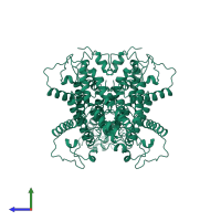 Capsid protein p26 in PDB entry 2eia, assembly 1, side view.