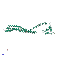 PDB entry 2elb coloured by chain, top view.
