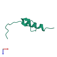 Monomeric assembly 1 of PDB entry 2eln coloured by chemically distinct molecules, top view.