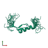 PDB entry 2eol coloured by chain, ensemble of 20 models, front view.