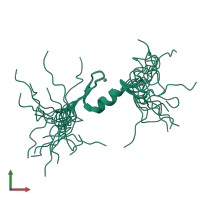 PDB entry 2eq0 coloured by chain, ensemble of 20 models, front view.