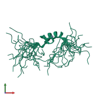 PDB entry 2eq3 coloured by chain, ensemble of 20 models, front view.