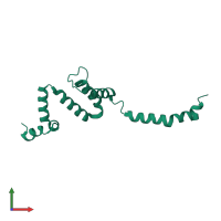 PDB entry 2es0 coloured by chain, front view.