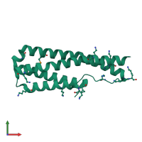 PDB entry 2etd coloured by chain, front view.