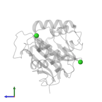 CHLORIDE ION in PDB entry 2etl, assembly 1, side view.