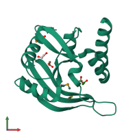 PDB entry 2ewr coloured by chain, front view.