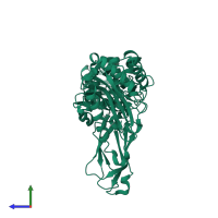 D-alanyl-D-alanine carboxypeptidase DacB in PDB entry 2ex6, assembly 1, side view.