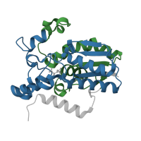 The deposited structure of PDB entry 2f90 contains 4 copies of Pfam domain PF00300 (Histidine phosphatase superfamily (branch 1)) in Bisphosphoglycerate mutase. Showing 2 copies in chain A.