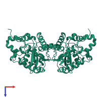 Bisphosphoglycerate mutase in PDB entry 2f90, assembly 1, top view.