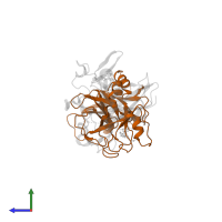 Factor VII heavy chain in PDB entry 2f9b, assembly 1, side view.