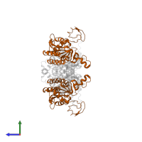Acetyl-coenzyme A carboxylase carboxyl transferase subunit beta in PDB entry 2f9y, assembly 1, side view.