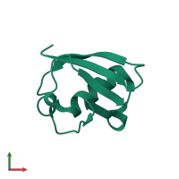 Monomeric assembly 2 of PDB entry 2faz coloured by chemically distinct molecules, front view.