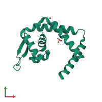 PDB entry 2fbh coloured by chain, front view.