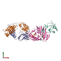 PDB entry 2fd6 coloured by chain, front view.