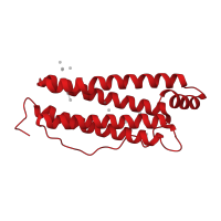 The deposited structure of PDB entry 2fg4 contains 1 copy of CATH domain 1.20.1260.10 (Ferritin) in Ferritin light chain. Showing 1 copy in chain A.