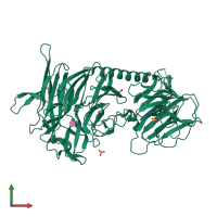 PDB entry 2fhr coloured by chain, front view.