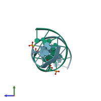 PDB entry 2fih coloured by chain, side view.