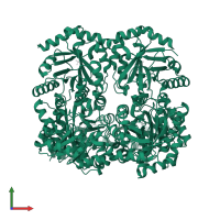 Ribulose-phosphate 3-epimerase in PDB entry 2fli, assembly 1, front view.