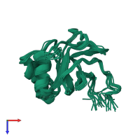 PDB entry 2fm4 coloured by chain, ensemble of 11 models, top view.