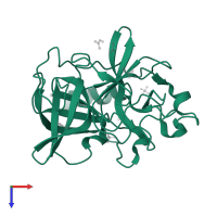 Chymotrypsin-like elastase family member 1 in PDB entry 2foc, assembly 1, top view.