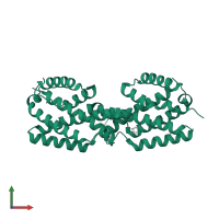 Secreted chorismate mutase in PDB entry 2fp2, assembly 1, front view.