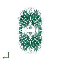 Tryptase beta-2 in PDB entry 2fs9, assembly 1, side view.