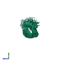 PDB entry 2ftu coloured by chain, ensemble of 20 models, side view.