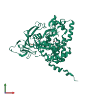 PDB entry 2ftw coloured by chain, front view.