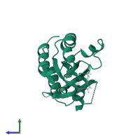 Rho-related GTP-binding protein RhoB in PDB entry 2fv8, assembly 1, side view.