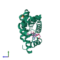 PDB entry 2g0r coloured by chain, side view.